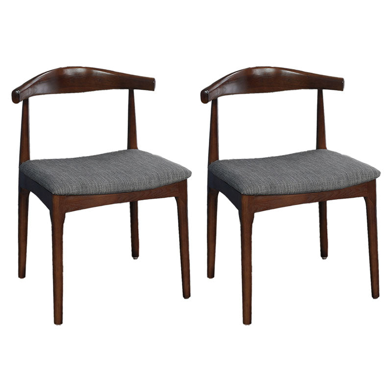 Contemporary Style Chair Dining Armless Side Chair with Wooden Legs Dark Gray 2 Piece Set Clearhalo ' kitchen&dining_furn' 'Dining Chairs' 'Dining Tables & Seating' 'dining_chair' 'furn' 'furn_dining_chair' 'Furniture' 'furniture_dining_chair' 'Kitchen & Dining Furniture' 'kitchen' 4572745