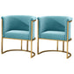 Scandinavian Style Armless Solid Back Chairs Luxury Upholstered Side Chair Sky Blue 2 Piece Set Clearhalo ' kitchen&dining_furn' 'Dining Chairs' 'Dining Tables & Seating' 'dining_chair' 'furn' 'furn_dining_chair' 'Furniture' 'furniture_dining_chair' 'Kitchen & Dining Furniture' 'kitchen' 4572759