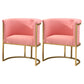 Scandinavian Style Armless Solid Back Chairs Luxury Upholstered Side Chair Pink 2 Piece Set Clearhalo ' kitchen&dining_furn' 'Dining Chairs' 'Dining Tables & Seating' 'dining_chair' 'furn' 'furn_dining_chair' 'Furniture' 'furniture_dining_chair' 'Kitchen & Dining Furniture' 'kitchen' 4572765