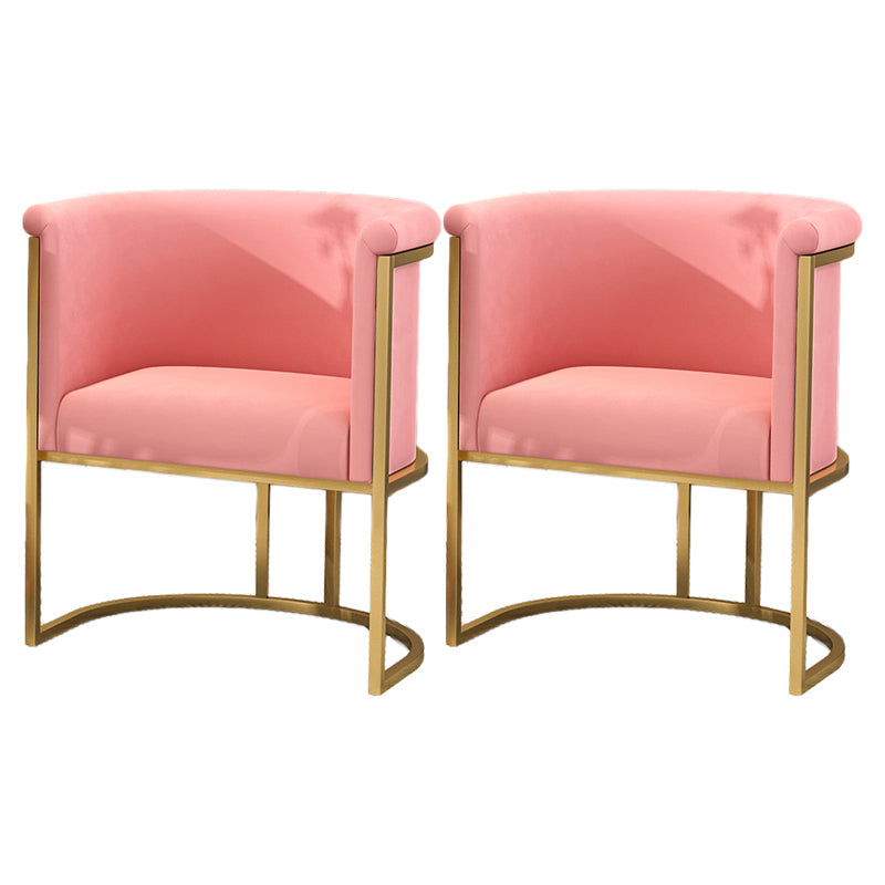 Scandinavian Style Armless Solid Back Chairs Luxury Upholstered Side Chair Pink 2 Piece Set Clearhalo ' kitchen&dining_furn' 'Dining Chairs' 'Dining Tables & Seating' 'dining_chair' 'furn' 'furn_dining_chair' 'Furniture' 'furniture_dining_chair' 'Kitchen & Dining Furniture' 'kitchen' 4572765