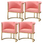 Scandinavian Style Armless Solid Back Chairs Luxury Upholstered Side Chair Pink 4 Piece Set Clearhalo ' kitchen&dining_furn' 'Dining Chairs' 'Dining Tables & Seating' 'dining_chair' 'furn' 'furn_dining_chair' 'Furniture' 'furniture_dining_chair' 'Kitchen & Dining Furniture' 'kitchen' 4572767