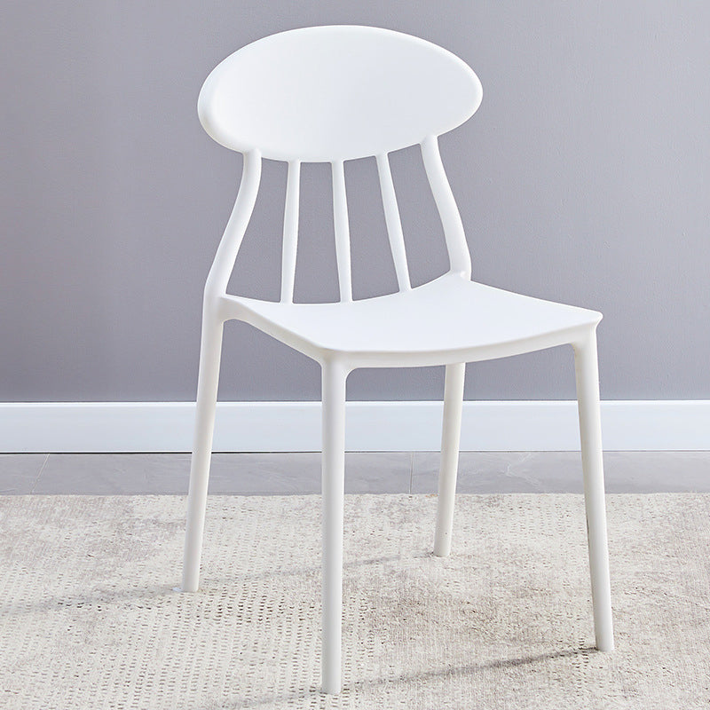 Modern Conference Room Plastic Side Chair Matte Finish Open Back Dining Chair White 1 Piece Clearhalo ' kitchen&dining_furn' 'Dining Chairs' 'Dining Tables & Seating' 'dining_chair' 'furn' 'furn_dining_chair' 'Furniture' 'furniture_dining_chair' 'Kitchen & Dining Furniture' 'kitchen' 4572773