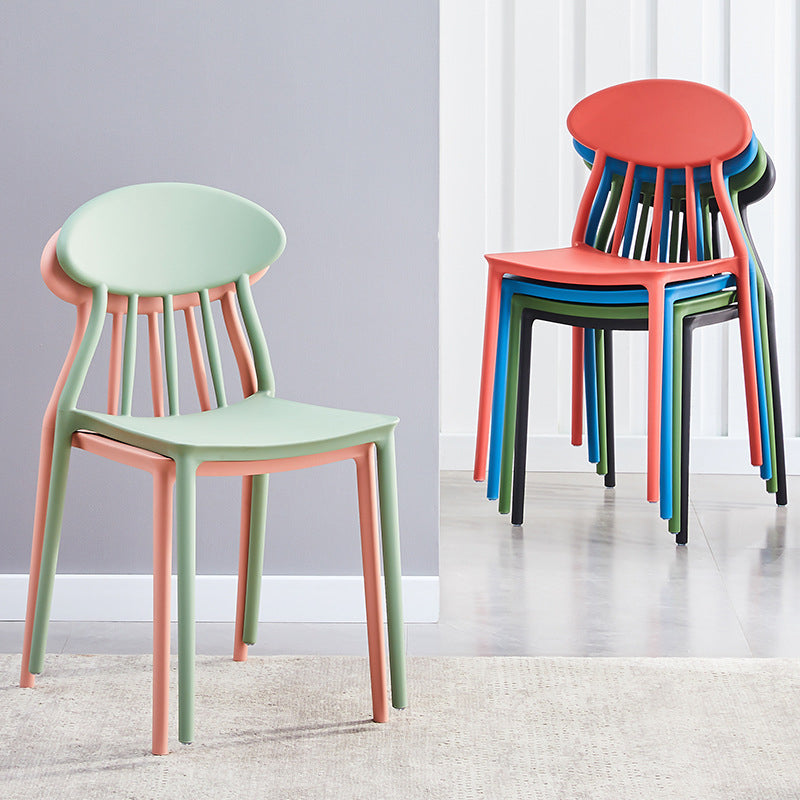 Modern Conference Room Plastic Side Chair Matte Finish Open Back Dining Chair Clearhalo ' kitchen&dining_furn' 'Dining Chairs' 'Dining Tables & Seating' 'dining_chair' 'furn' 'furn_dining_chair' 'Furniture' 'furniture_dining_chair' 'Kitchen & Dining Furniture' 'kitchen' 4572776