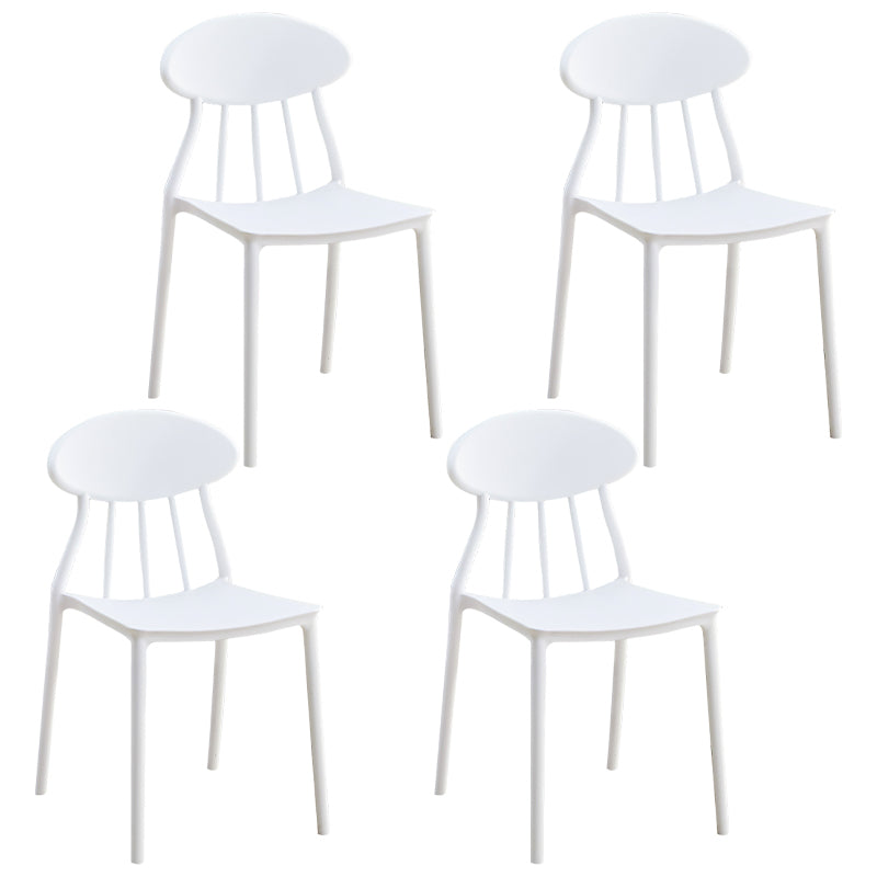 Modern Conference Room Plastic Side Chair Matte Finish Open Back Dining Chair White 4 Piece Set Clearhalo ' kitchen&dining_furn' 'Dining Chairs' 'Dining Tables & Seating' 'dining_chair' 'furn' 'furn_dining_chair' 'Furniture' 'furniture_dining_chair' 'Kitchen & Dining Furniture' 'kitchen' 4572777