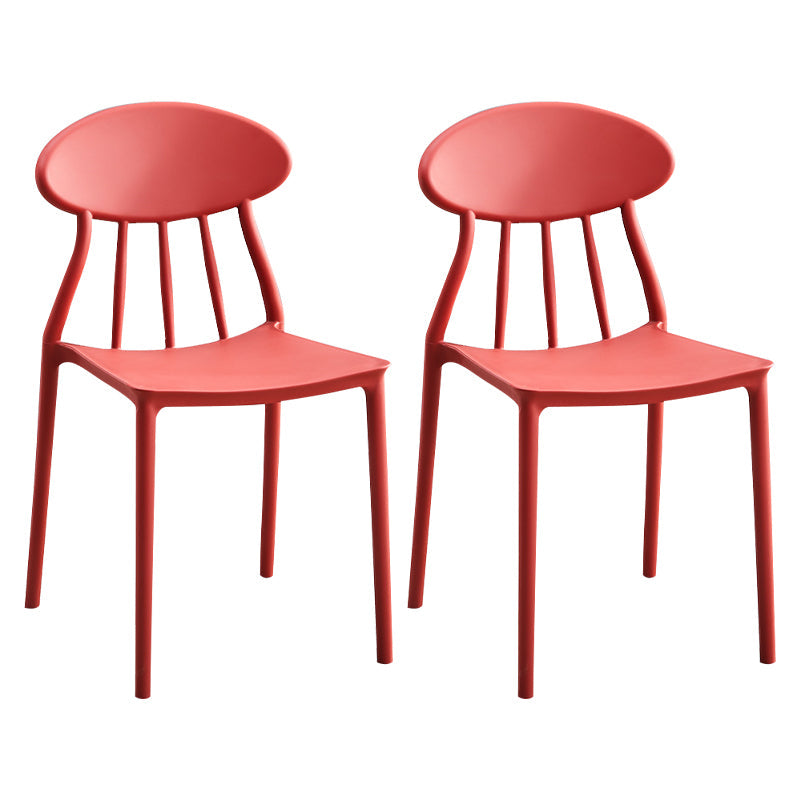 Modern Conference Room Plastic Side Chair Matte Finish Open Back Dining Chair Red 2 Piece Set Clearhalo ' kitchen&dining_furn' 'Dining Chairs' 'Dining Tables & Seating' 'dining_chair' 'furn' 'furn_dining_chair' 'Furniture' 'furniture_dining_chair' 'Kitchen & Dining Furniture' 'kitchen' 4572780