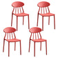 Modern Conference Room Plastic Side Chair Matte Finish Open Back Dining Chair Red 4 Piece Set Clearhalo ' kitchen&dining_furn' 'Dining Chairs' 'Dining Tables & Seating' 'dining_chair' 'furn' 'furn_dining_chair' 'Furniture' 'furniture_dining_chair' 'Kitchen & Dining Furniture' 'kitchen' 4572782