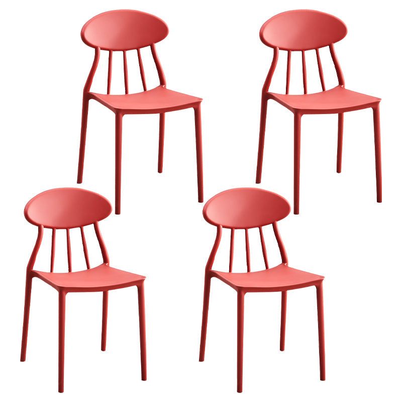 Modern Conference Room Plastic Side Chair Matte Finish Open Back Dining Chair Red 4 Piece Set Clearhalo ' kitchen&dining_furn' 'Dining Chairs' 'Dining Tables & Seating' 'dining_chair' 'furn' 'furn_dining_chair' 'Furniture' 'furniture_dining_chair' 'Kitchen & Dining Furniture' 'kitchen' 4572782