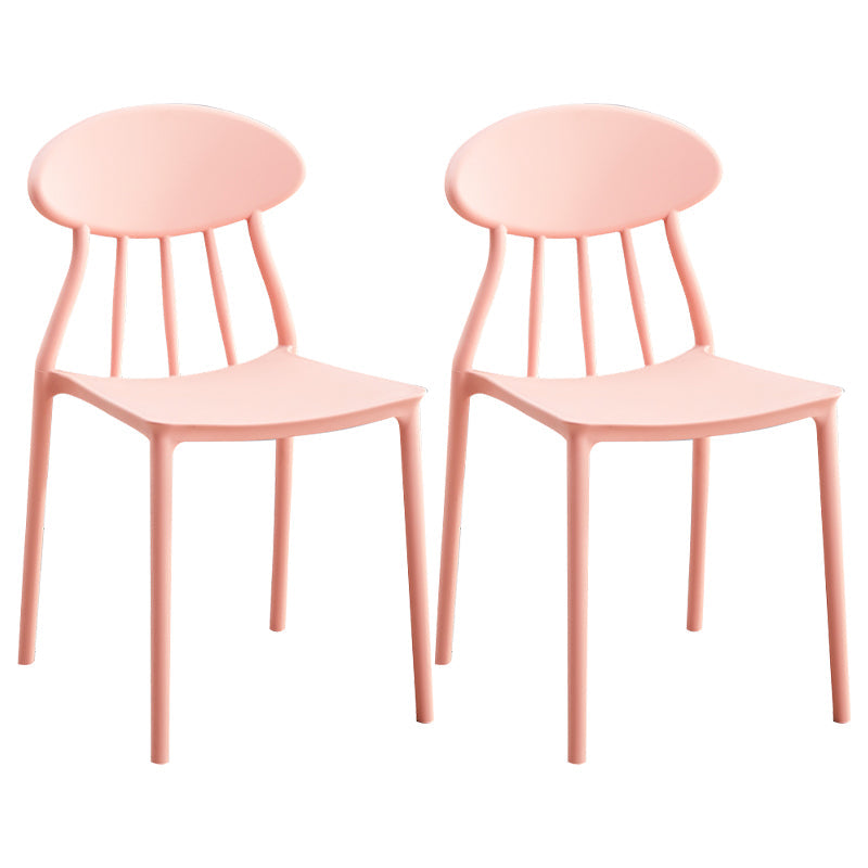 Modern Conference Room Plastic Side Chair Matte Finish Open Back Dining Chair Pink 2 Piece Set Clearhalo ' kitchen&dining_furn' 'Dining Chairs' 'Dining Tables & Seating' 'dining_chair' 'furn' 'furn_dining_chair' 'Furniture' 'furniture_dining_chair' 'Kitchen & Dining Furniture' 'kitchen' 4572785