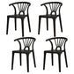 Modern Home Plastic Arm Chair Matte Finish Wishbone Dining Chair Black Set of 4 Clearhalo ' kitchen&dining_furn' 'Dining Chairs' 'Dining Tables & Seating' 'dining_chair' 'Furniture' 'furniture_dining_chair' 'Kitchen & Dining Furniture' 'kitchen' 4572803