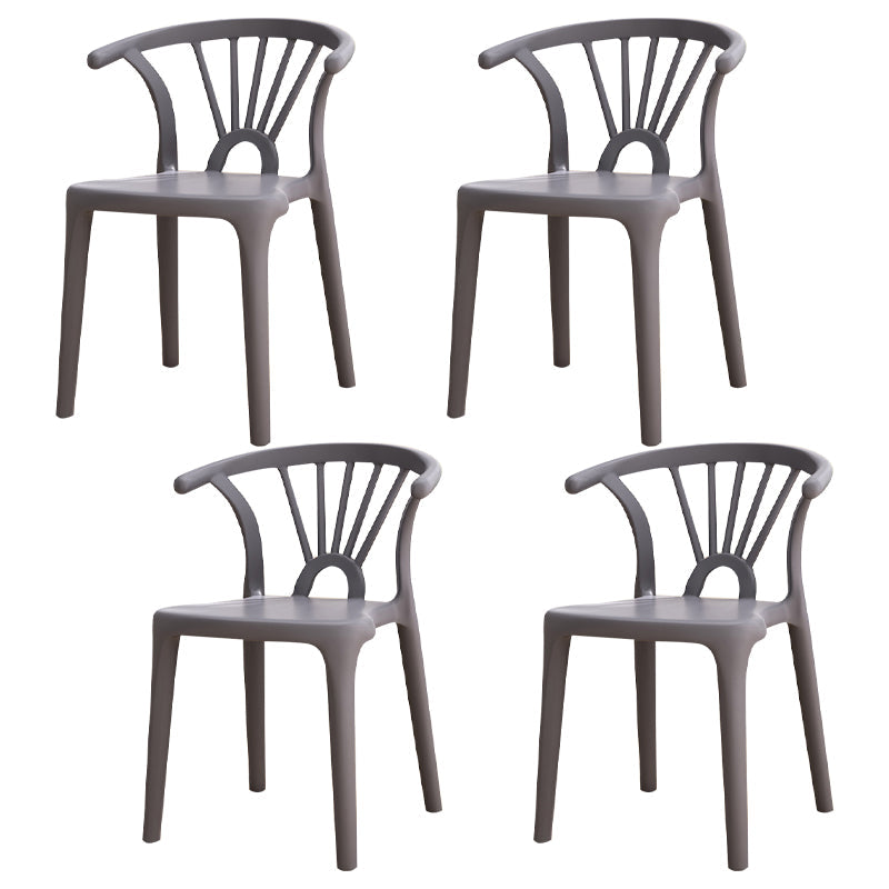 Modern Home Plastic Arm Chair Matte Finish Wishbone Dining Chair Dark Gray Set of 4 Clearhalo ' kitchen&dining_furn' 'Dining Chairs' 'Dining Tables & Seating' 'dining_chair' 'Furniture' 'furniture_dining_chair' 'Kitchen & Dining Furniture' 'kitchen' 4572804