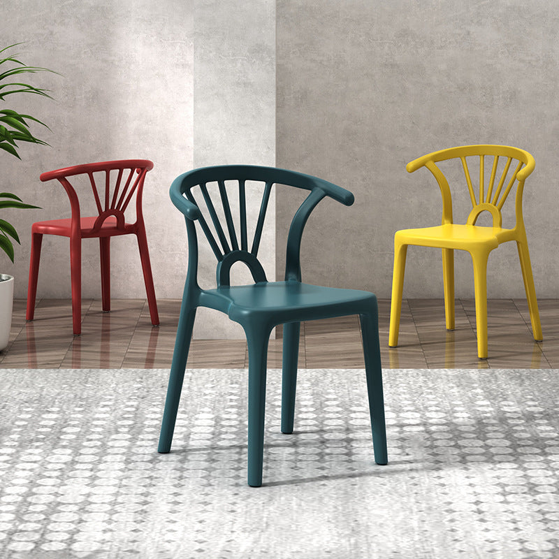 Modern Home Plastic Arm Chair Matte Finish Wishbone Dining Chair Clearhalo ' kitchen&dining_furn' 'Dining Chairs' 'Dining Tables & Seating' 'dining_chair' 'Furniture' 'furniture_dining_chair' 'Kitchen & Dining Furniture' 'kitchen' 4572805