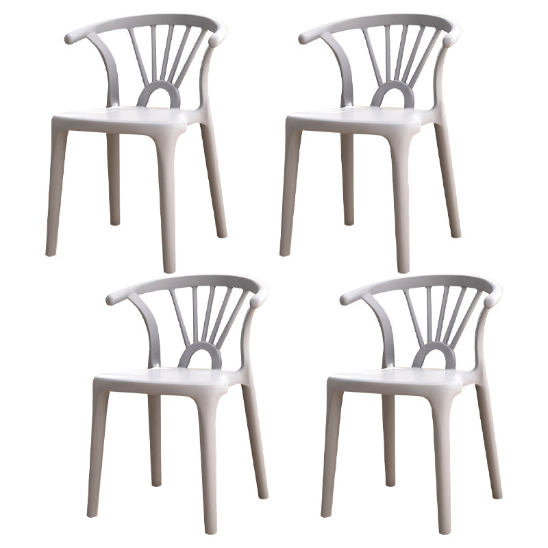 Modern Home Plastic Arm Chair Matte Finish Wishbone Dining Chair Light Gray Set of 4 Clearhalo ' kitchen&dining_furn' 'Dining Chairs' 'Dining Tables & Seating' 'dining_chair' 'Furniture' 'furniture_dining_chair' 'Kitchen & Dining Furniture' 'kitchen' 4572806