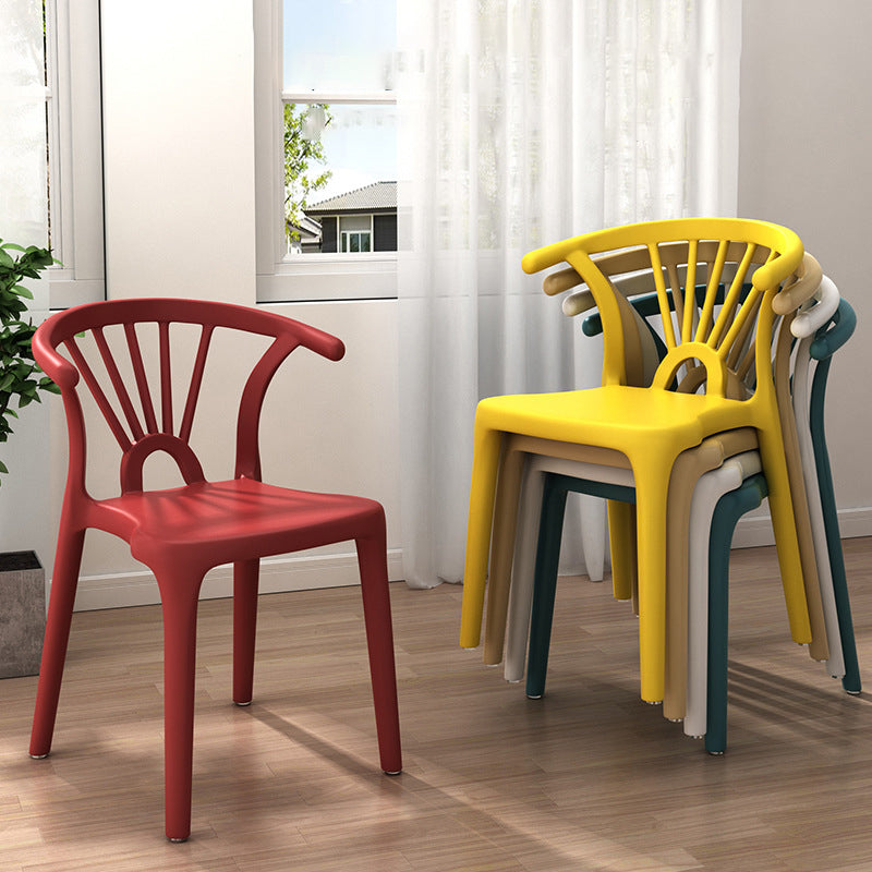 Modern Home Plastic Arm Chair Matte Finish Wishbone Dining Chair Clearhalo ' kitchen&dining_furn' 'Dining Chairs' 'Dining Tables & Seating' 'dining_chair' 'Furniture' 'furniture_dining_chair' 'Kitchen & Dining Furniture' 'kitchen' 4572807