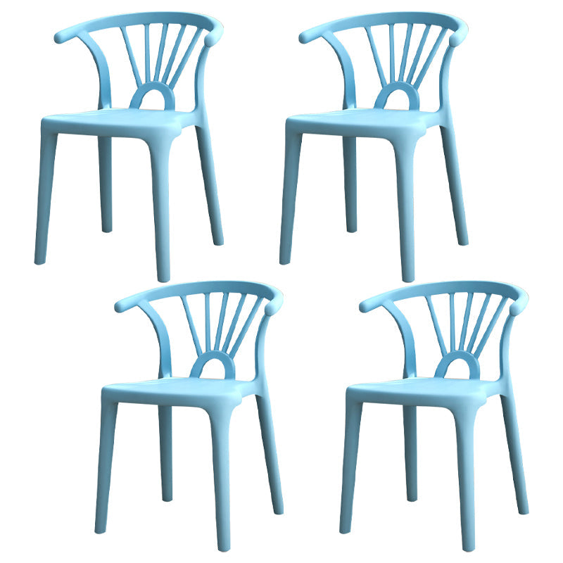 Modern Home Plastic Arm Chair Matte Finish Wishbone Dining Chair Light Blue Set of 4 Clearhalo ' kitchen&dining_furn' 'Dining Chairs' 'Dining Tables & Seating' 'dining_chair' 'Furniture' 'furniture_dining_chair' 'Kitchen & Dining Furniture' 'kitchen' 4572814