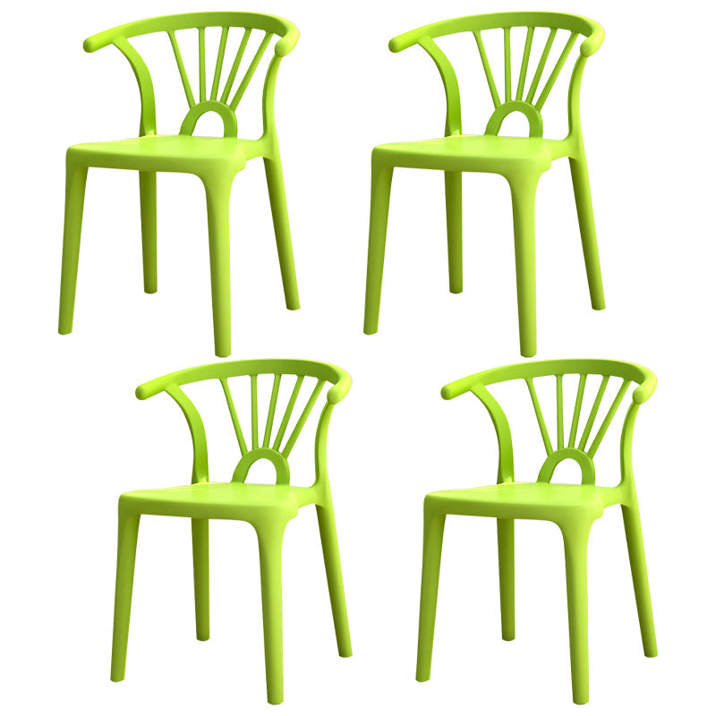 Modern Home Plastic Arm Chair Matte Finish Wishbone Dining Chair Light Green Set of 4 Clearhalo ' kitchen&dining_furn' 'Dining Chairs' 'Dining Tables & Seating' 'dining_chair' 'Furniture' 'furniture_dining_chair' 'Kitchen & Dining Furniture' 'kitchen' 4572816