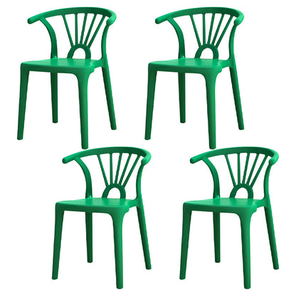 Modern Home Plastic Arm Chair Matte Finish Wishbone Dining Chair Dark Green Set of 4 Clearhalo ' kitchen&dining_furn' 'Dining Chairs' 'Dining Tables & Seating' 'dining_chair' 'Furniture' 'furniture_dining_chair' 'Kitchen & Dining Furniture' 'kitchen' 4572820