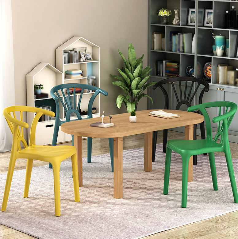Modern Home Plastic Arm Chair Matte Finish Wishbone Dining Chair Clearhalo ' kitchen&dining_furn' 'Dining Chairs' 'Dining Tables & Seating' 'dining_chair' 'Furniture' 'furniture_dining_chair' 'Kitchen & Dining Furniture' 'kitchen' 4572821