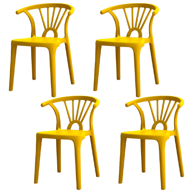 Modern Home Plastic Arm Chair Matte Finish Wishbone Dining Chair Ginger Set of 4 Clearhalo ' kitchen&dining_furn' 'Dining Chairs' 'Dining Tables & Seating' 'dining_chair' 'Furniture' 'furniture_dining_chair' 'Kitchen & Dining Furniture' 'kitchen' 4572822
