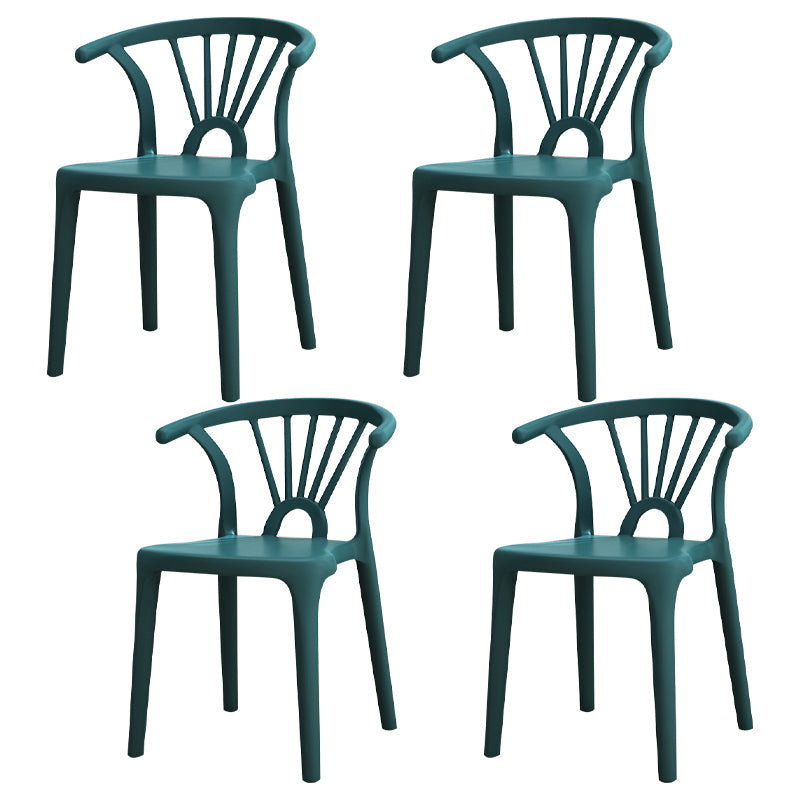 Modern Home Plastic Arm Chair Matte Finish Wishbone Dining Chair Dark Blue Set of 4 Clearhalo ' kitchen&dining_furn' 'Dining Chairs' 'Dining Tables & Seating' 'dining_chair' 'Furniture' 'furniture_dining_chair' 'Kitchen & Dining Furniture' 'kitchen' 4572823