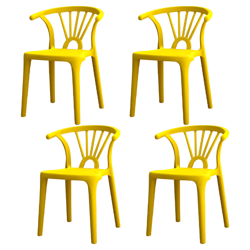 Modern Home Plastic Arm Chair Matte Finish Wishbone Dining Chair Golden Set of 4 Clearhalo ' kitchen&dining_furn' 'Dining Chairs' 'Dining Tables & Seating' 'dining_chair' 'Furniture' 'furniture_dining_chair' 'Kitchen & Dining Furniture' 'kitchen' 4572825
