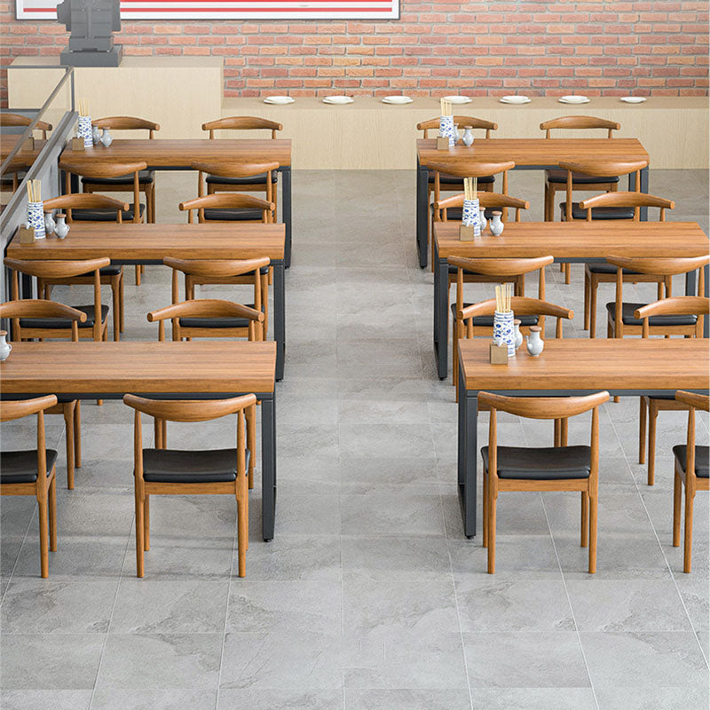 Natural Industrial 1/2/5/7 Pieces Dining Table Set Solid Wood Fixed Dining Table Furniture Clearhalo 'Dining Room Sets' 'Dining Tables & Seating' 'dining_room_set' 'furn' 'furn_dining_room_set' 'Furniture' 'furniture_dining_room_set' 'Kitchen & Dining Furniture' 'kitchen&dining_furn' 'kitchen' 4572883