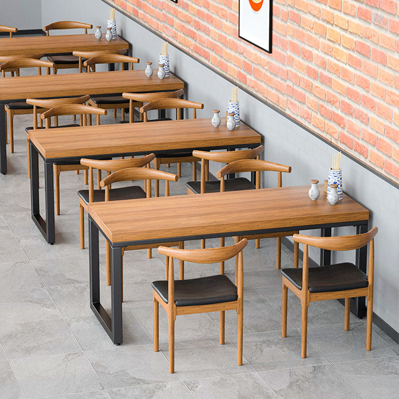 Natural Industrial 1/2/5/7 Pieces Dining Table Set Solid Wood Fixed Dining Table Furniture Clearhalo 'Dining Room Sets' 'Dining Tables & Seating' 'dining_room_set' 'furn' 'furn_dining_room_set' 'Furniture' 'furniture_dining_room_set' 'Kitchen & Dining Furniture' 'kitchen&dining_furn' 'kitchen' 4572885