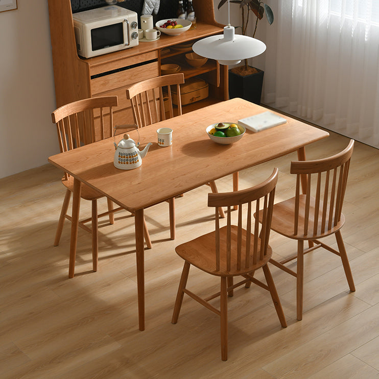 Modern 1/3/4/5 Pieces Dining Room Set Solid Wood Dining Table and Chairs 5 Pieces: Table, 4 Wood Chairs Clearhalo 'Dining Room Sets' 'Dining Tables & Seating' 'dining_room_set' 'furn' 'furn_dining_room_set' 'Furniture' 'furniture_dining_room_set' 'Kitchen & Dining Furniture' 'kitchen&dining_furn' 'kitchen' 4572893
