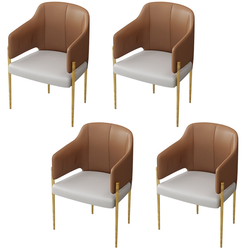 Nordic 1/4/5 Pieces Dining Set Sintered Stone Top Dining Table with Leather Chairs 4 Brown Chairs Clearhalo 'Dining Room Sets' 'Dining Tables & Seating' 'dining_room_set' 'furn' 'furn_dining_room_set' 'Furniture' 'furniture_dining_room_set' 'Kitchen & Dining Furniture' 'kitchen&dining_furn' 'kitchen' 4572927