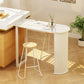 Modern White Marble Table Specialty Double Pedestal Table - 40.55" H 55.1"L x 19.7"W x 40.6"H Clearhalo 'Bar Furniture' 'Bar Tables' 'bar_tables' 'Furniture' 'furniture_bar_tables' 'Kitchen & Dining Furniture' 4575041