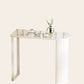 Modern White Marble Table Specialty Double Pedestal Table - 40.55" H Clearhalo 'Bar Furniture' 'Bar Tables' 'bar_tables' 'Furniture' 'furniture_bar_tables' 'Kitchen & Dining Furniture' 4575045