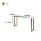 White Glam Style Table in Iron Top and Faux Marble Milk Tea Shop Bar Table Clearhalo 'Bar Furniture' 'Bar Tables' 'bar_tables' 'furn' 'furn_bar_tables' 'Furniture' 'furniture_bar_tables' 'Kitchen & Dining Furniture' 4575081