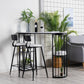 Glam Marble Counter Table with Specialty Top Double Pedestal Table - 42" H 70.9"L x 15.7"W x 41.3"H White-Black Without Chairs Clearhalo 'Bar Furniture' 'Bar Tables' 'bar_tables' 'furn' 'furn_bar_tables' 'Furniture' 'furniture_bar_tables' 'Kitchen & Dining Furniture' 4575089