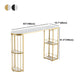 Glam Marble Counter Table with Specialty Top Double Pedestal Table - 42" H Clearhalo 'Bar Furniture' 'Bar Tables' 'bar_tables' 'furn' 'furn_bar_tables' 'Furniture' 'furniture_bar_tables' 'Kitchen & Dining Furniture' 4575099