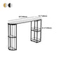 White Marble Hall Table with Specialty Top Glam Double Pedestal Table - 42" H Clearhalo 'Bar Furniture' 'Bar Tables' 'bar_tables' 'furn' 'furn_bar_tables' 'Furniture' 'furniture_bar_tables' 'Kitchen & Dining Furniture' 4575117