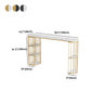 Marble Glam Counter Table with Specialty Top Gold Double Pedestal Table - 42" H Clearhalo 'Bar Furniture' 'Bar Tables' 'bar_tables' 'furn' 'furn_bar_tables' 'Furniture' 'furniture_bar_tables' 'Kitchen & Dining Furniture' 4575126