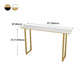 Glam Marble Counter Table with Rectangle Table Top Gold Sled Table - 41.3" H Clearhalo 'Bar Furniture' 'Bar Tables' 'bar_tables' 'furn' 'furn_bar_tables' 'Furniture' 'furniture_bar_tables' 'Kitchen & Dining Furniture' 4575148