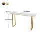 Glam Marble Counter Table with Rectangle Table Top Gold Sled Table - 41.3" H Clearhalo 'Bar Furniture' 'Bar Tables' 'bar_tables' 'furn' 'furn_bar_tables' 'Furniture' 'furniture_bar_tables' 'Kitchen & Dining Furniture' 4575151