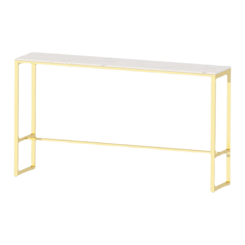 Glam Counter Table Marble Rectangle Top Trestle Table - 41.3" H Without Chairs Clearhalo 'Bar Furniture' 'Bar Tables' 'bar_tables' 'furn' 'furn_bar_tables' 'Furniture' 'furniture_bar_tables' 'Kitchen & Dining Furniture' 4575157