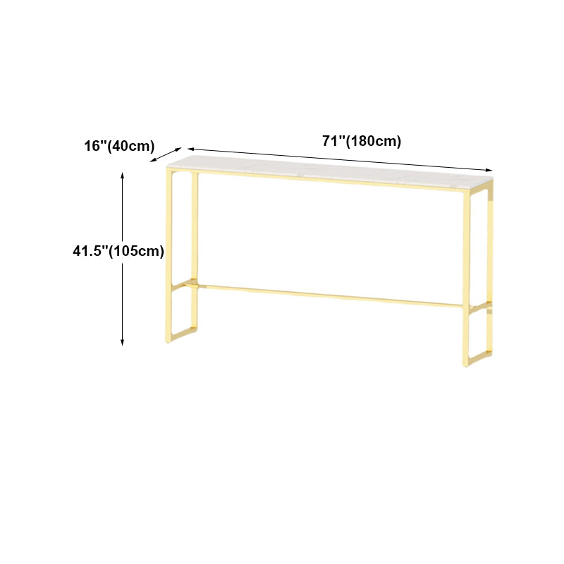 Glam Counter Table Marble Rectangle Top Trestle Table - 41.3" H Clearhalo 'Bar Furniture' 'Bar Tables' 'bar_tables' 'furn' 'furn_bar_tables' 'Furniture' 'furniture_bar_tables' 'Kitchen & Dining Furniture' 4575166