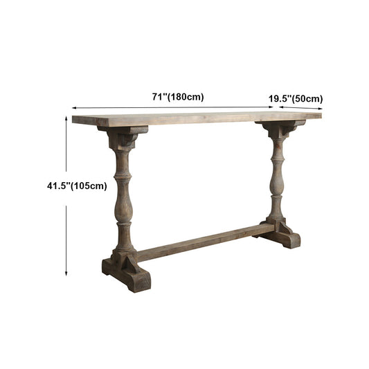 Light Brown Industrial Style Bar Table Solid Wood Milk Tea Shop Casual Bar Table Clearhalo 'Bar Furniture' 'Bar Tables' 'bar_tables' 'furn' 'furn_bar_tables' 'Furniture' 'furniture_bar_tables' 'Kitchen & Dining Furniture' 4575198