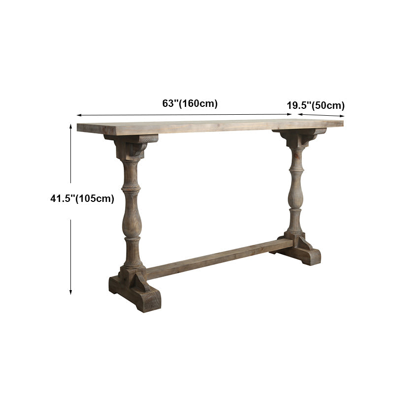 Light Brown Industrial Style Bar Table Solid Wood Milk Tea Shop Casual Bar Table Clearhalo 'Bar Furniture' 'Bar Tables' 'bar_tables' 'furn' 'furn_bar_tables' 'Furniture' 'furniture_bar_tables' 'Kitchen & Dining Furniture' 4575199