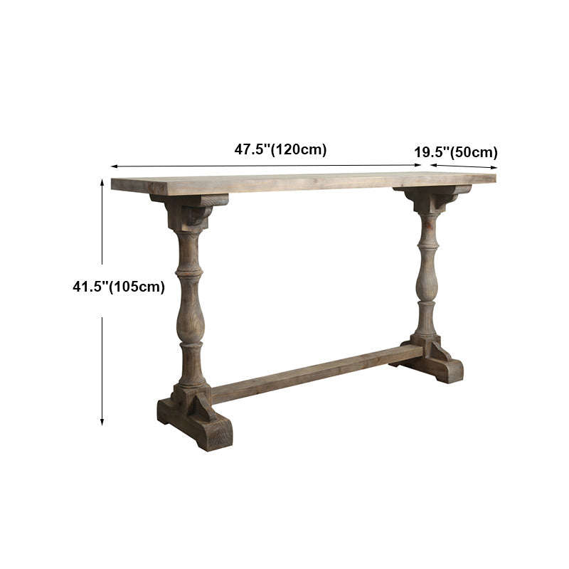 Light Brown Industrial Style Bar Table Solid Wood Milk Tea Shop Casual Bar Table Clearhalo 'Bar Furniture' 'Bar Tables' 'bar_tables' 'furn' 'furn_bar_tables' 'Furniture' 'furniture_bar_tables' 'Kitchen & Dining Furniture' 4575200
