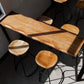 Brown Modern Style Table Solid Wood and Iron Indoor Bar Table 70.9"L x 15.7"W x 41.3"H Without Chairs Clearhalo 'Bar Furniture' 'Bar Tables' 'bar_tables' 'furn' 'furn_bar_tables' 'Furniture' 'furniture_bar_tables' 'Kitchen & Dining Furniture' 4575203