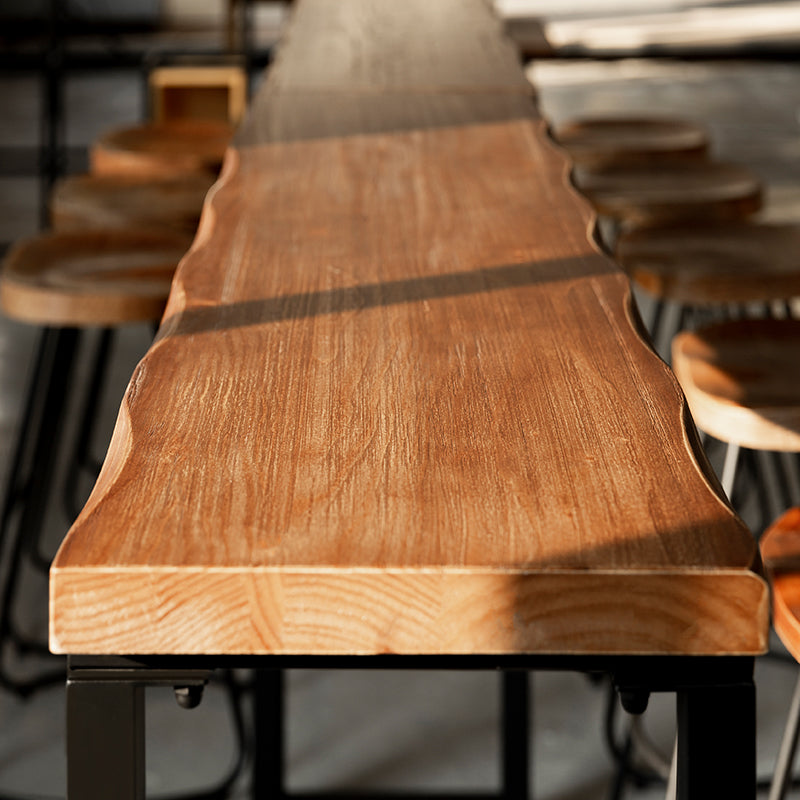 Brown Modern Style Table Solid Wood and Iron Indoor Bar Table Clearhalo 'Bar Furniture' 'Bar Tables' 'bar_tables' 'furn' 'furn_bar_tables' 'Furniture' 'furniture_bar_tables' 'Kitchen & Dining Furniture' 4575205