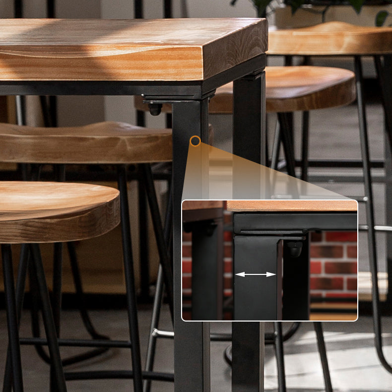 Brown Modern Style Table Solid Wood and Iron Indoor Bar Table Clearhalo 'Bar Furniture' 'Bar Tables' 'bar_tables' 'furn' 'furn_bar_tables' 'Furniture' 'furniture_bar_tables' 'Kitchen & Dining Furniture' 4575207