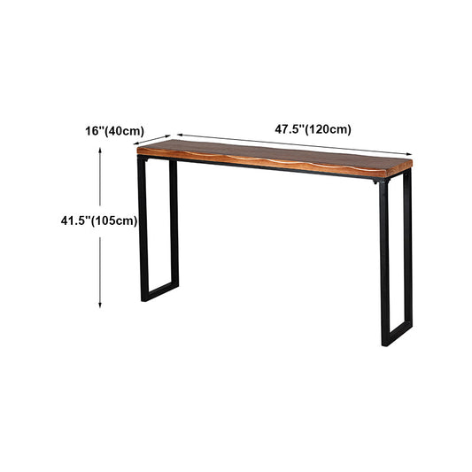 Brown Modern Style Table Solid Wood and Iron Indoor Bar Table Clearhalo 'Bar Furniture' 'Bar Tables' 'bar_tables' 'furn' 'furn_bar_tables' 'Furniture' 'furniture_bar_tables' 'Kitchen & Dining Furniture' 4575209