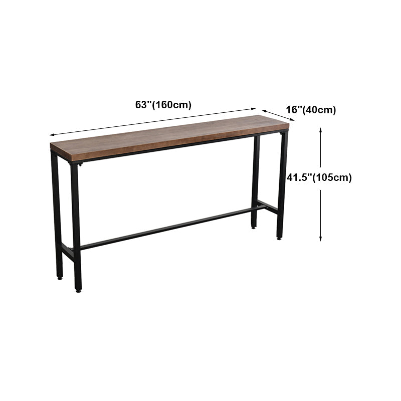 Brown Modern Style Table Solid Wood and Iron Breakroom Bar Table Clearhalo 'Bar Furniture' 'Bar Tables' 'bar_tables' 'furn' 'furn_bar_tables' 'Furniture' 'furniture_bar_tables' 'Kitchen & Dining Furniture' 4575223