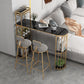 Glam Style Table in Iron Top and Faux Marble with Shelf Milk Tea Shop Bar Table Without Chairs Clearhalo 'Bar Furniture' 'Bar Tables' 'bar_tables' 'furn' 'furn_bar_tables' 'Furniture' 'furniture_bar_tables' 'Kitchen & Dining Furniture' 4575227