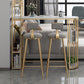 Glam Style Table in Iron Top and Faux Marble with Shelf Milk Tea Shop Bar Table Clearhalo 'Bar Furniture' 'Bar Tables' 'bar_tables' 'furn' 'furn_bar_tables' 'Furniture' 'furniture_bar_tables' 'Kitchen & Dining Furniture' 4575232