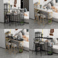 Glam Style Table in Iron Top and Faux Marble with Shelf Milk Tea Shop Bar Table Clearhalo 'Bar Furniture' 'Bar Tables' 'bar_tables' 'furn' 'furn_bar_tables' 'Furniture' 'furniture_bar_tables' 'Kitchen & Dining Furniture' 4575237